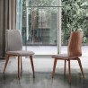 Armen Living Archie Mid-Century Dining Chair in Walnut Finish and Gray Fabric