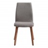 Archie Mid-Century Dining Chair in Walnut Finish and Gray Fabric - Set of 2 - Front