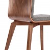 Archie Mid-Century Dining Chair in Walnut Finish and Gray Fabric - Set of 2 - Back Seat Close-Up