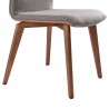 Archie Mid-Century Dining Chair in Walnut Finish and Gray Fabric - Set of 2 - Seat Close-Up