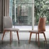 Archie Mid-Century Dining Chair in Walnut Finish and Gray Fabric - Set of 2 - Lifestyle