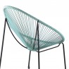 Armen Living Acapulco Indoor Outdoor Steel Papasan Lounge Chair with Wasabi Rope- Half Back VIew