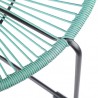 Armen Living Acapulco Indoor Outdoor Steel Papasan Lounge Chair with Wasabi Rope- Close View