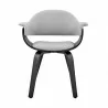 Armen Living Adalyn Gray Faux Leather and Black Wood Dining Room Accent Chair Back - Armen Living Adalyn Gray Faux Leather and Black Wood Dining Room Accent Chair Back