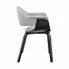 Armen Living Adalyn Gray Faux Leather and Black Wood Dining Room Accent Chair Side - Armen Living Adalyn Gray Faux Leather and Black Wood Dining Room Accent Chair Side