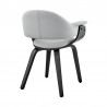 Armen Living Adalyn Gray Faux Leather and Black Wood Dining Room Accent Chair Back