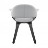 Armen Living Adalyn Gray Faux Leather and Black Wood Dining Room Accent Chair Back