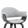 Armen Living Adalyn Gray Faux Leather and Black Wood Dining Room Accent Chair Front Half - Armen Living Adalyn Gray Faux Leather and Black Wood Dining Room Accent Chair Front Half
