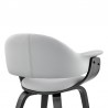 Armen Living Adalyn Gray Faux Leather and Black Wood Dining Room Accent Chair Back Half