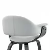Armen Living Adalyn Gray Faux Leather and Black Wood Dining Room Accent Chair Back Half - Armen Living Adalyn Gray Faux Leather and Black Wood Dining Room Accent Chair Back Half