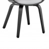 Armen Living Adalyn Gray Faux Leather and Black Wood Dining Room Accent Chair Legs