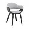 Armen Living Adalyn Gray Faux Leather and Black Wood Dining Room Accent Chair Front