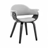 Armen Living Adalyn Gray Faux Leather and Black Wood Dining Room Accent Chair Front - Armen Living Adalyn Gray Faux Leather and Black Wood Dining Room Accent Chair Front