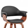 Armen Living Adalyn Black Faux Leather and Walnut Wood Dining Room Accent Chair 