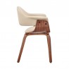 Armen Living Adalyn Cream Faux Leather and Walnut Wood Dining Room Accent Chair  Side
