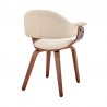 Armen Living Adalyn Cream Faux Leather and Walnut Wood Dining Room Accent Chair Back