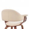 Armen Living Adalyn Cream Faux Leather and Walnut Wood Dining Room Accent Chair  Half