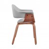 Armen Living Adalyn Gray Faux Leather and Walnut Wood Dining Room Accent Chair Side