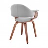 Armen Living Adalyn Gray Faux Leather and Walnut Wood Dining Room Accent ChairBack
