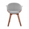 Armen Living Adalyn Gray Faux Leather and Walnut Wood Dining Room Accent Chair Back