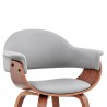 Armen Living Adalyn Gray Faux Leather and Walnut Wood Dining Room Accent Chair Half