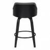 Armen Living Alec 26" Counter Height Swivel Grey Faux Leather and Black Wood Bar Stool Back - Armen Living Alec 26" Counter Height Swivel Grey Faux Leather and Black Wood Bar Stool Back