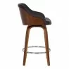 Armen Living Alec 30" Bar  Height Swivel Brown Faux Leather and Walnut Wood Bar Stool Side - Armen Living Alec 30" Bar  Height Swivel Brown Faux Leather and Walnut Wood Bar Stool Side