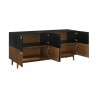 Armen Living Amigo Black Veneer and Walnut Wood Buffet Full Open