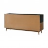 Armen Living Amigo Black Veneer and Walnut Wood Buffet Back