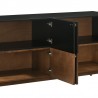 Armen Living Amigo Black Veneer and Walnut Wood Buffet Open