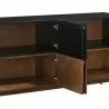 Armen Living Amigo Black Veneer and Walnut Wood Buffet Open - Armen Living Amigo Black Veneer and Walnut Wood Buffet Open