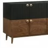 Armen Living Amigo Black Veneer and Walnut Wood Buffet Half - Armen Living Amigo Black Veneer and Walnut Wood Buffet Half