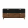 Armen Living Amigo Black Veneer and Walnut Wood Buffet Front - Armen Living Amigo Black Veneer and Walnut Wood Buffet Front