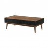 Armen Living Amigo Black Veneer and Walnut Wood Coffee Table Back