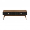 Armen Living Amigo Black Veneer and Walnut Wood Coffee Table Front