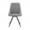 Armen Living Alison Swivel Gray Velvet and Metal Dining Room Chairs - Front
