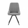 Armen Living Alison Swivel Gray Velvet and Metal Dining Room Chairs - Front - Armen Living Alison Swivel Gray Velvet and Metal Dining Room Chairs - Front