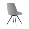Armen Living Alison Swivel Gray Velvet and Metal Dining Room Chairs - Back