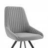 Armen Living Alison Swivel Gray Velvet and Metal Dining Room Chairs - Half