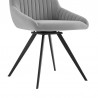 Armen Living Alison Swivel Gray Velvet and Metal Dining Room Chairs - Seat