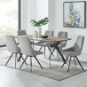 Armen Living Alison Swivel Gray Velvet and Metal Dining Room Chairs - Sets