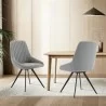 Armen Living Alison Swivel Gray Velvet and Metal Dining Room Chairs - Armen Living Alison Swivel Gray Velvet and Metal Dining Room Chairs