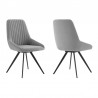 Armen Living Alison Swivel Gray Velvet and Metal Dining Room Chairs - Set of 2