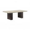 Armen Living Abbey Concrete and Grey Oak Wood Coffee Table Side View