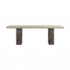 Armen Living Abbey Concrete and Grey Oak Wood Coffee Table Front