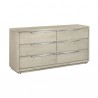 Armen Living Abbey 6 Drawer Dresser in Grey Oak Wood Side View