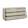 Armen Living Abbey 6 Drawer Dresser in Grey Oak Wood Drawer Open View