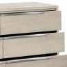 Armen Living Abbey 6 Drawer Dresser in Grey Oak Wood Corner View
