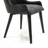 Armen Living Alana Charcoal Upholstered Dining Chair Bottom