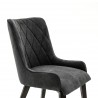 Alana Charcoal Upholstered Dining Chair - Angled Close-Up